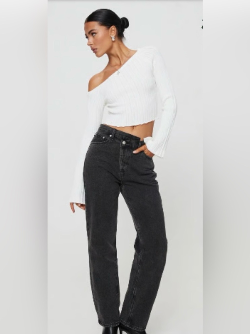 Princess Polly Washed Black High-Rise Jeans